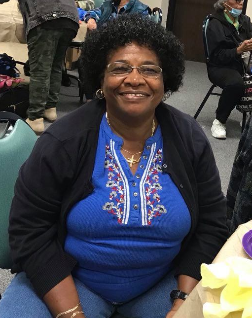 Fredericka McIntosh is all smiles upon returning to the Senior Center on Oct. 18. 