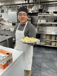 Jason Lojano is learning the culinary trade and also now has a part-time job in the kitchen at Factoria. 