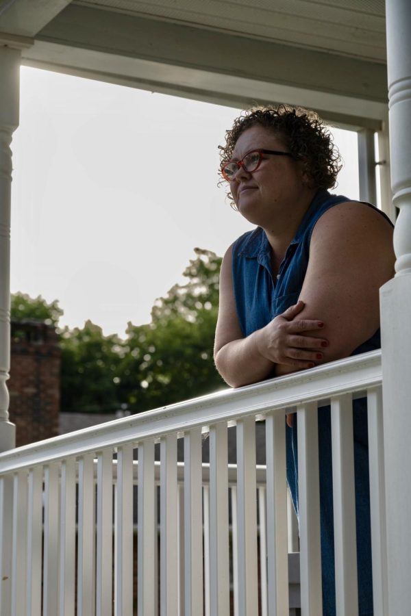 Courtney Williams on her front porch.  (Photo by Mike Matteo)