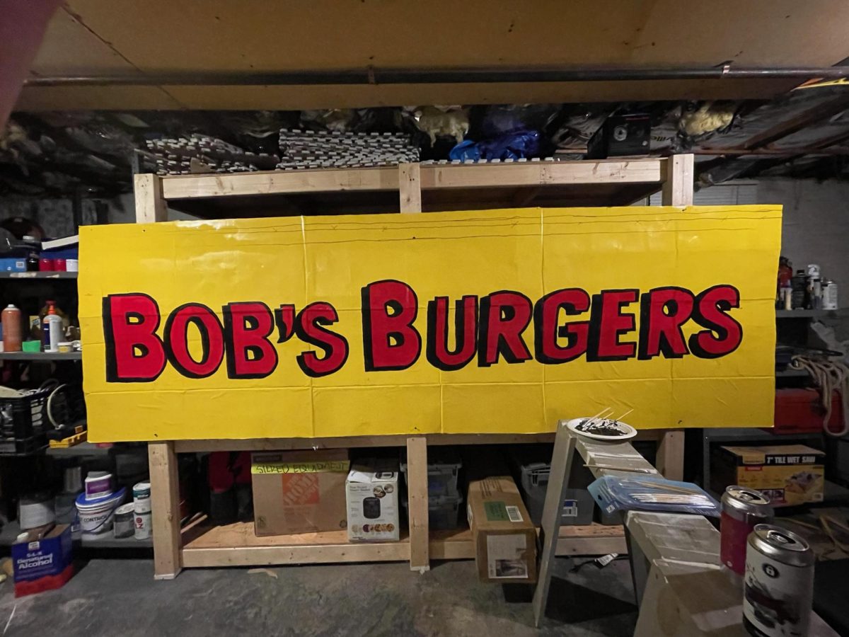Sign that will be hanging above Bennys Brown Bag moniker on Halloween. (Photo by Ryan Broder) 