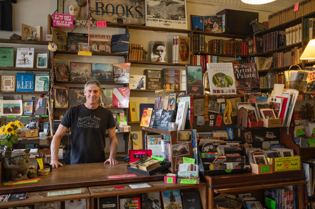 Scott Sailor, proprietor of Bruised Apple Books at 923 Central Avenue. 