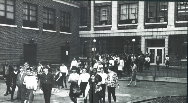 The entrance of the former Peekskill High School when it was on Ringgold Street where the Middle School is now. 