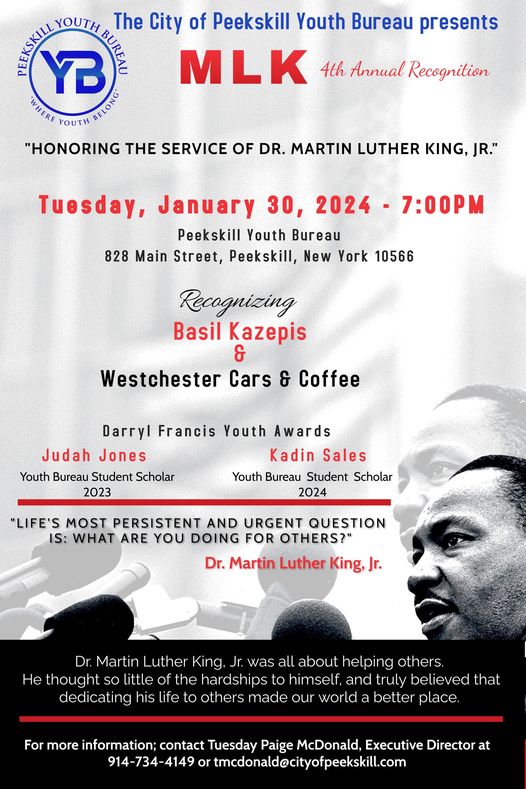 Youth Bureau to host 4th Annual Dr. Martin Luther King, Jr. recognition, Tue., Jan 30