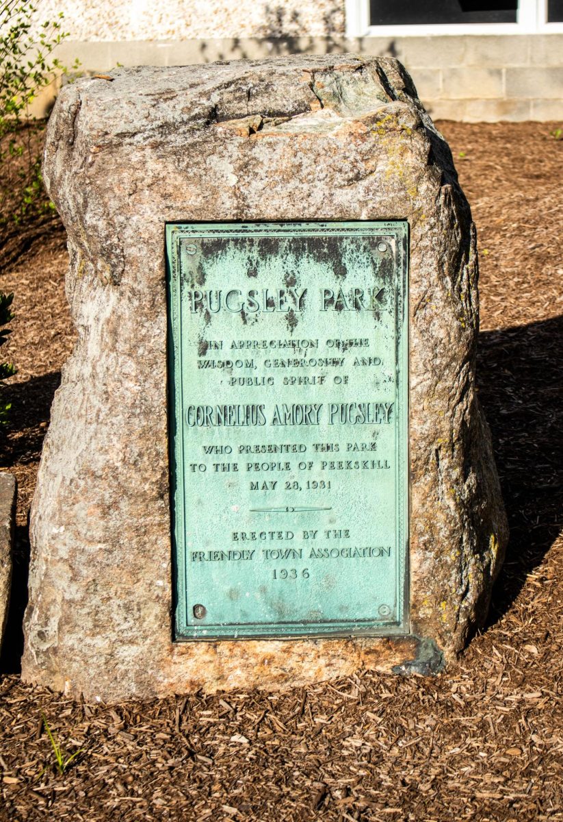 Plaque explaining the origins of the park.