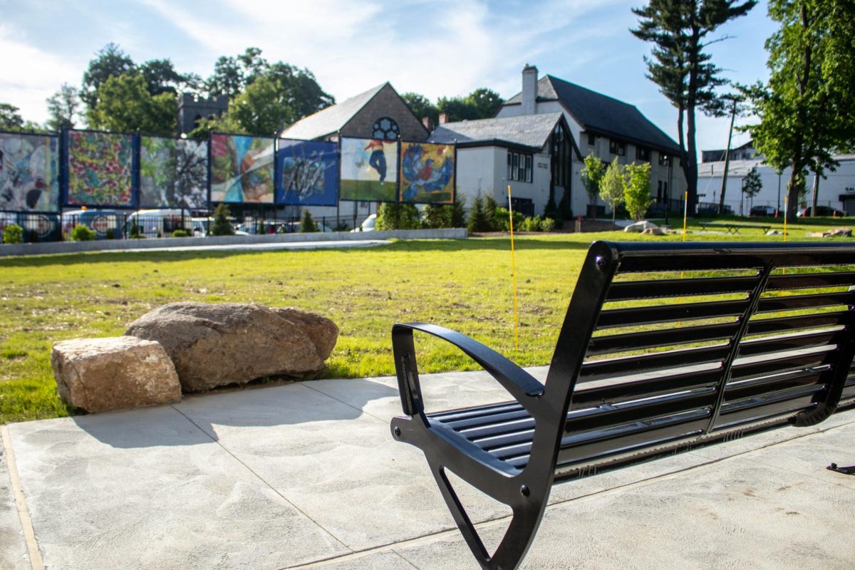 Pugsley Park now features new seating and a curved landscape design.  