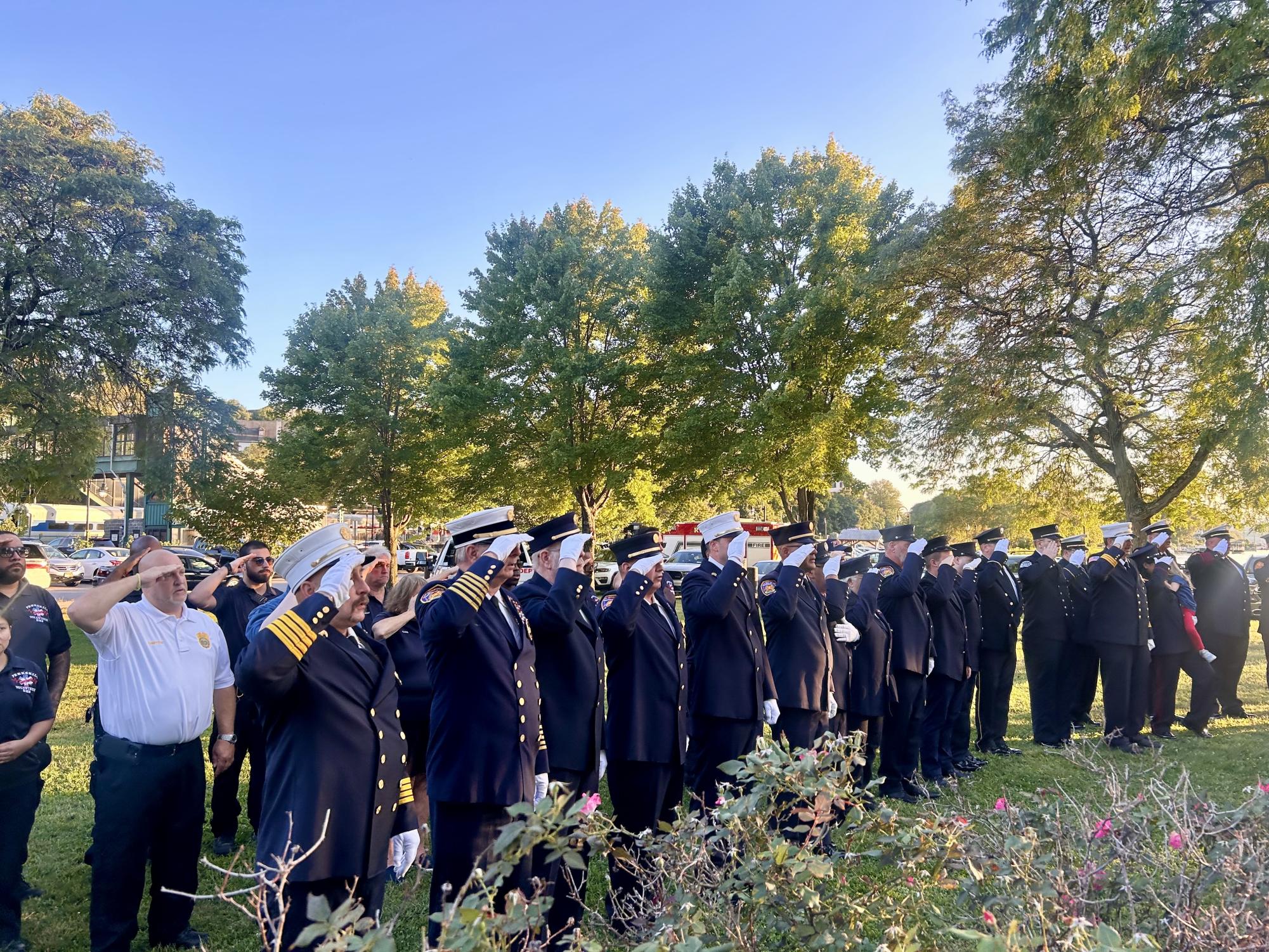 Somber ceremony at Riverfront commemorates 9/11