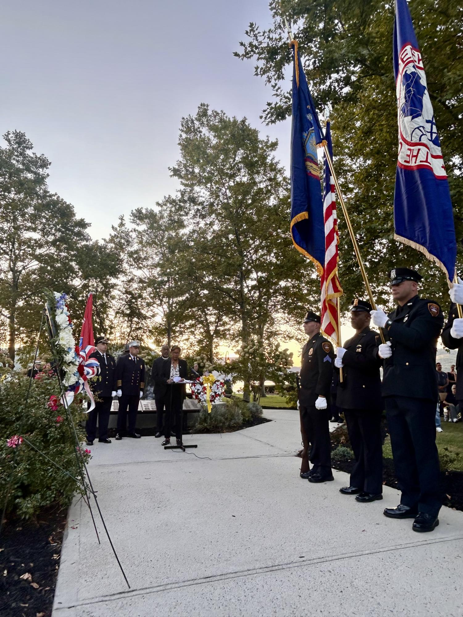 Somber ceremony at Riverfront commemorates 9/11