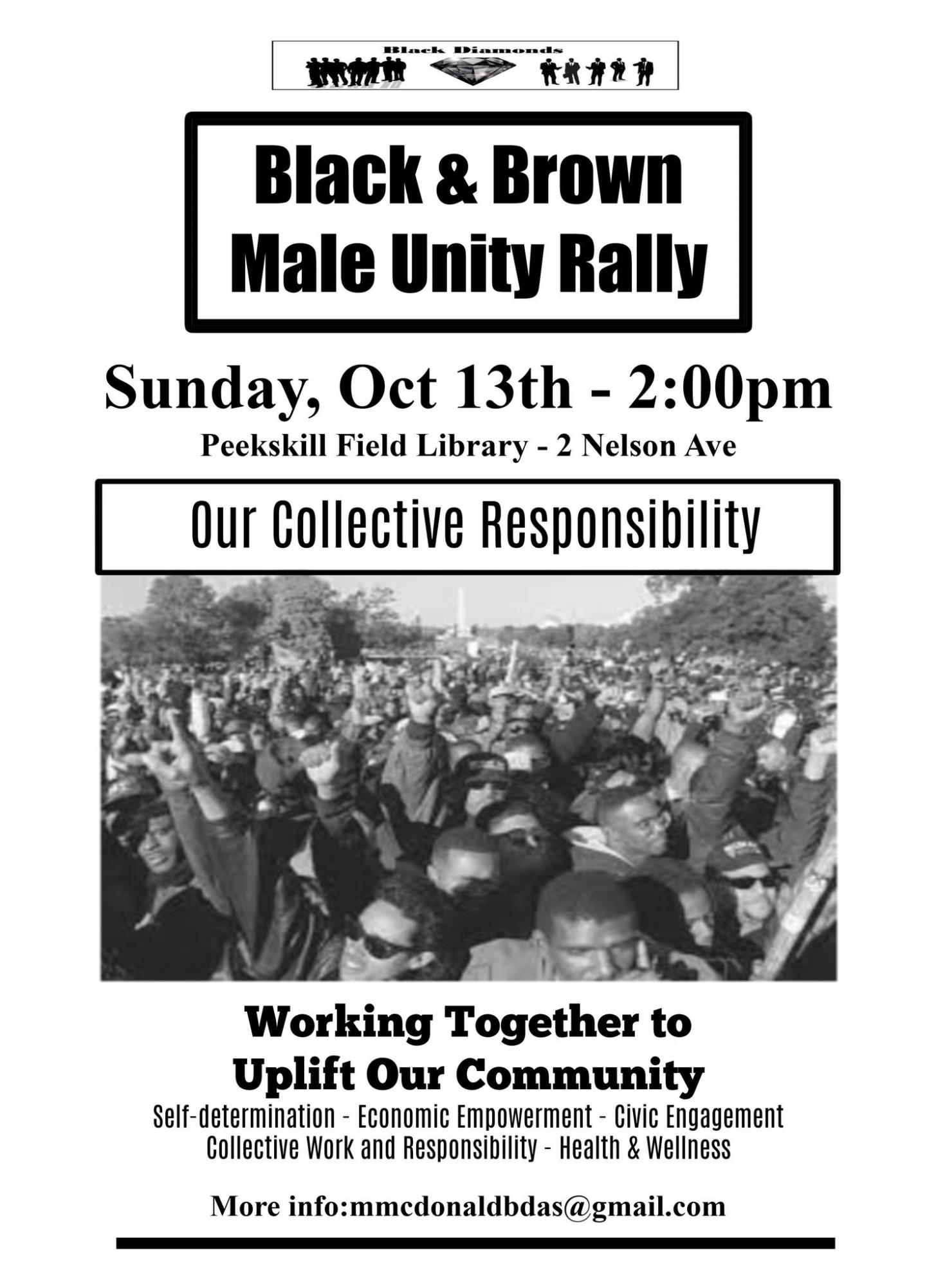 Black & Brown male unity rally this Sunday