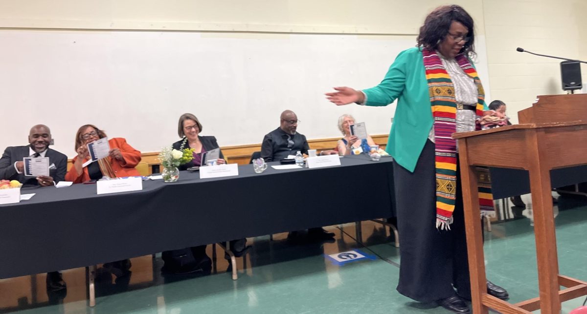 Interfaith prayer organizer and moderator Pastor Valerie Paul-Greenway of the United Methodist Church of Peekskill on Saturday, Oct. 26. She was joined by nine other speakers in promoting peace and unity over divisiveness. 