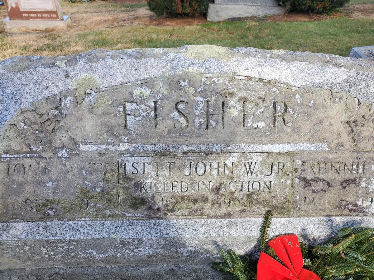 Headstone at Hillcrest Cemetery for Lt. John Wesley Fisher, Jr. 