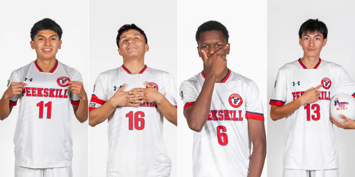 Section 1 soccer honorees are from left to right, Chris Chalco, Daniel Farez Sierra, Umaru Conteh, and Juan Salazar