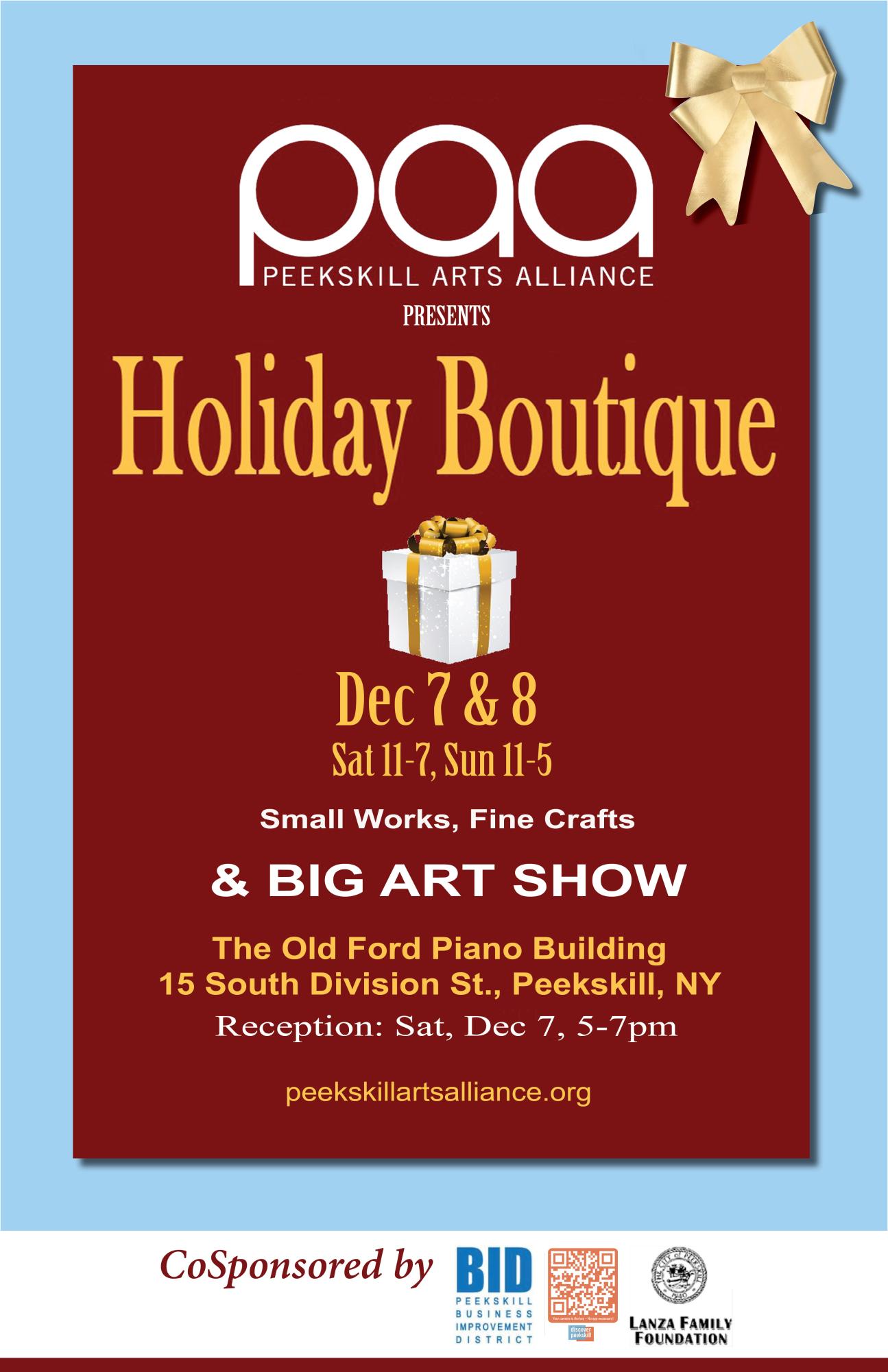 Tree Lighting, Holiday Boutique and Big Art Show this weekend