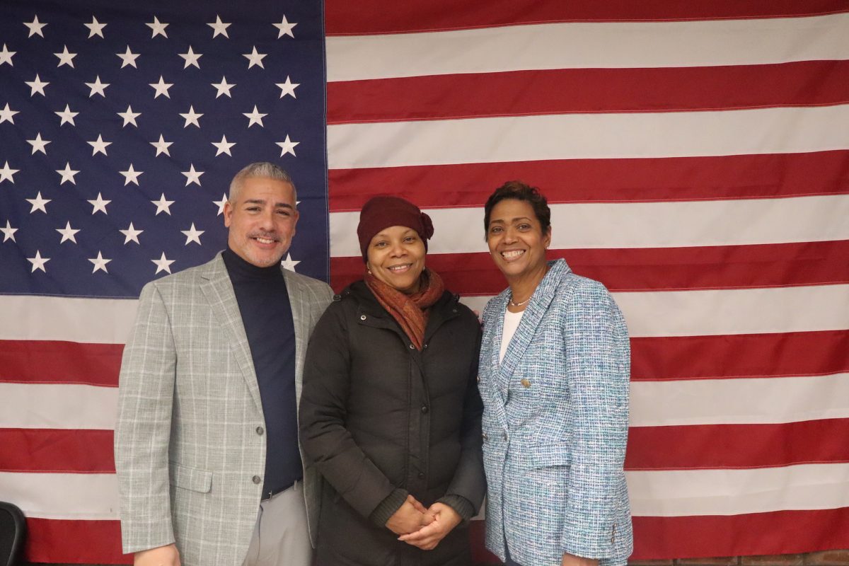 Democratic nominees for County Legislator, Common Council and Mayor. From left, Colin Smith, Beverly Chang and Vivian McKenzie 