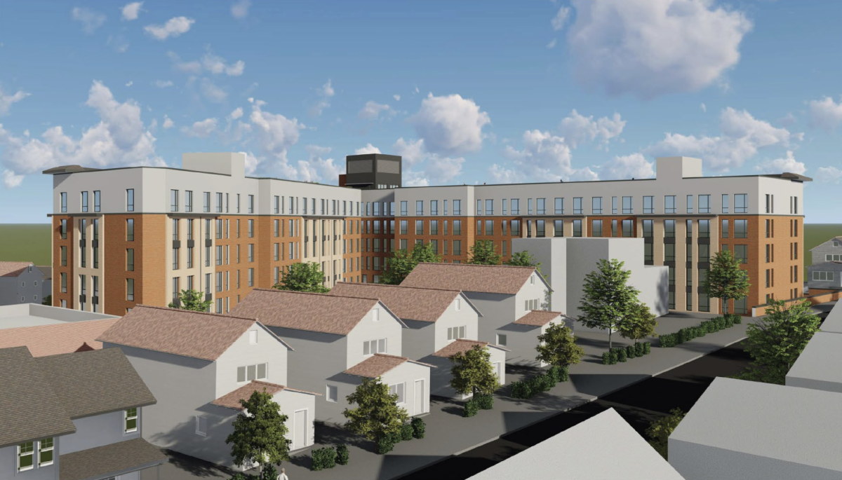 A rendering of the multi-unit building proposed at the former White Plains Linen site on N. Division St. (Stagg Group presentation)