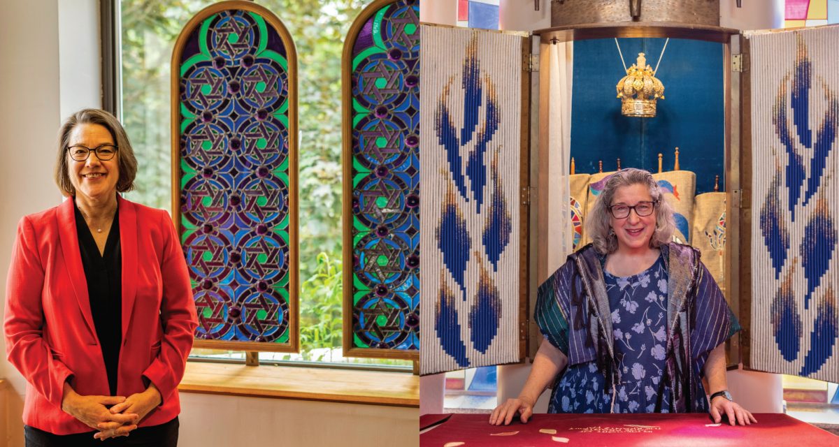Rabbi Jennifer Jaech (left) of Temple Israel and Rabbi Dana Bogatz of First Hebrew have a combined 30 years behind the pulpit.
