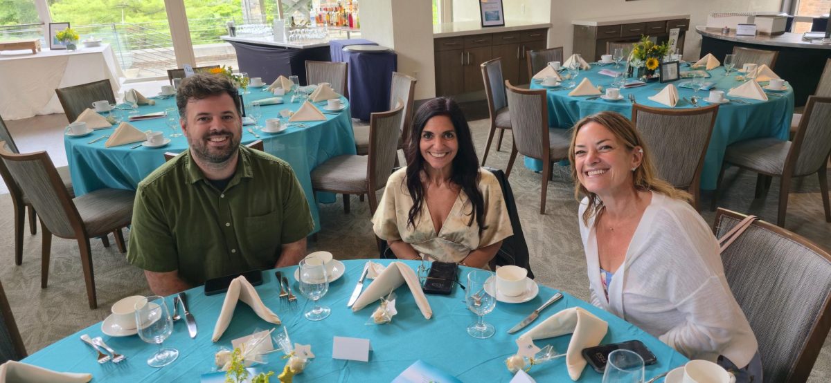 Joanna Jimenez (right), who accepted Quality of Life Award on behalf of Support Connection, celebrated with Jefferson Valley Mall Manager Matt Miller and Chamber Board Member Karen Trendell.