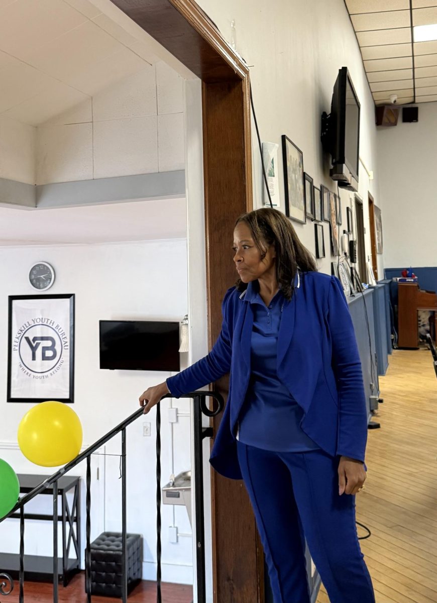 Peekskill Youth Bureau Executive Director Tuesday McDonald at a back-to-school event on Thursday, Aug. 21, 2025. (Mya Guardino)
