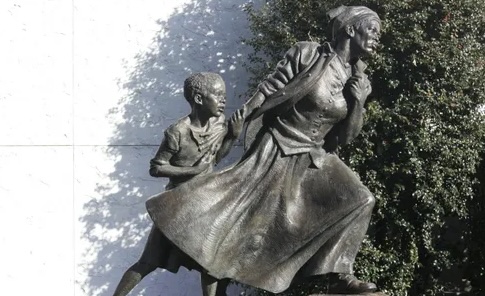 The sculpture “Harriet Tubman – The Journey to Freedom,” unveiled in downtown Peekskill in 2021, has increased interest in the Underground tours. (Caring for the Hungry and Homeless of Peekskill)