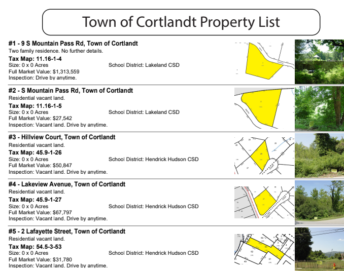 Cortlandt to Hold Online Property Auction This Week