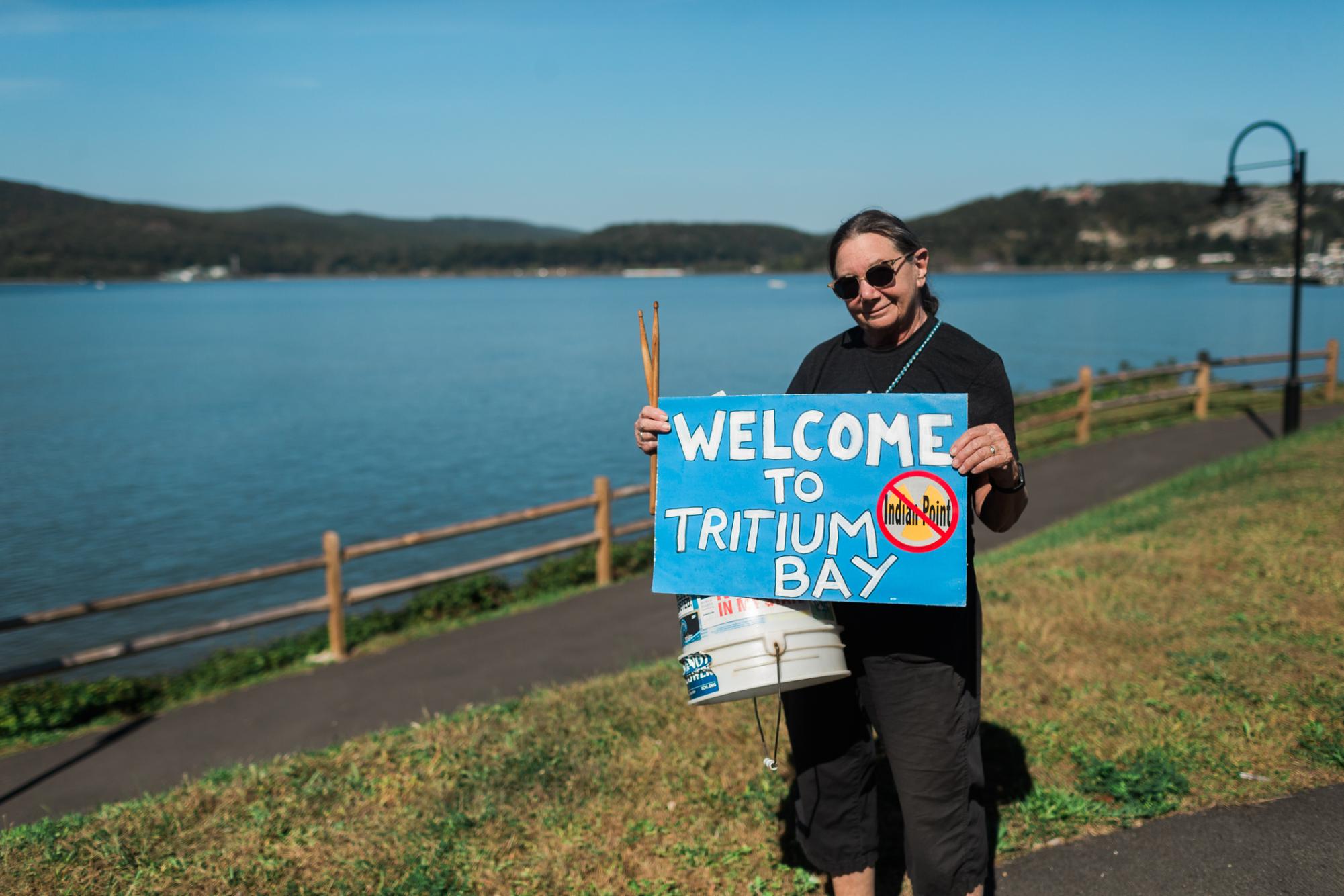 More than 100 anti-fracking protesters gathered Oct. 4 at the Peekskill waterfront to state their case