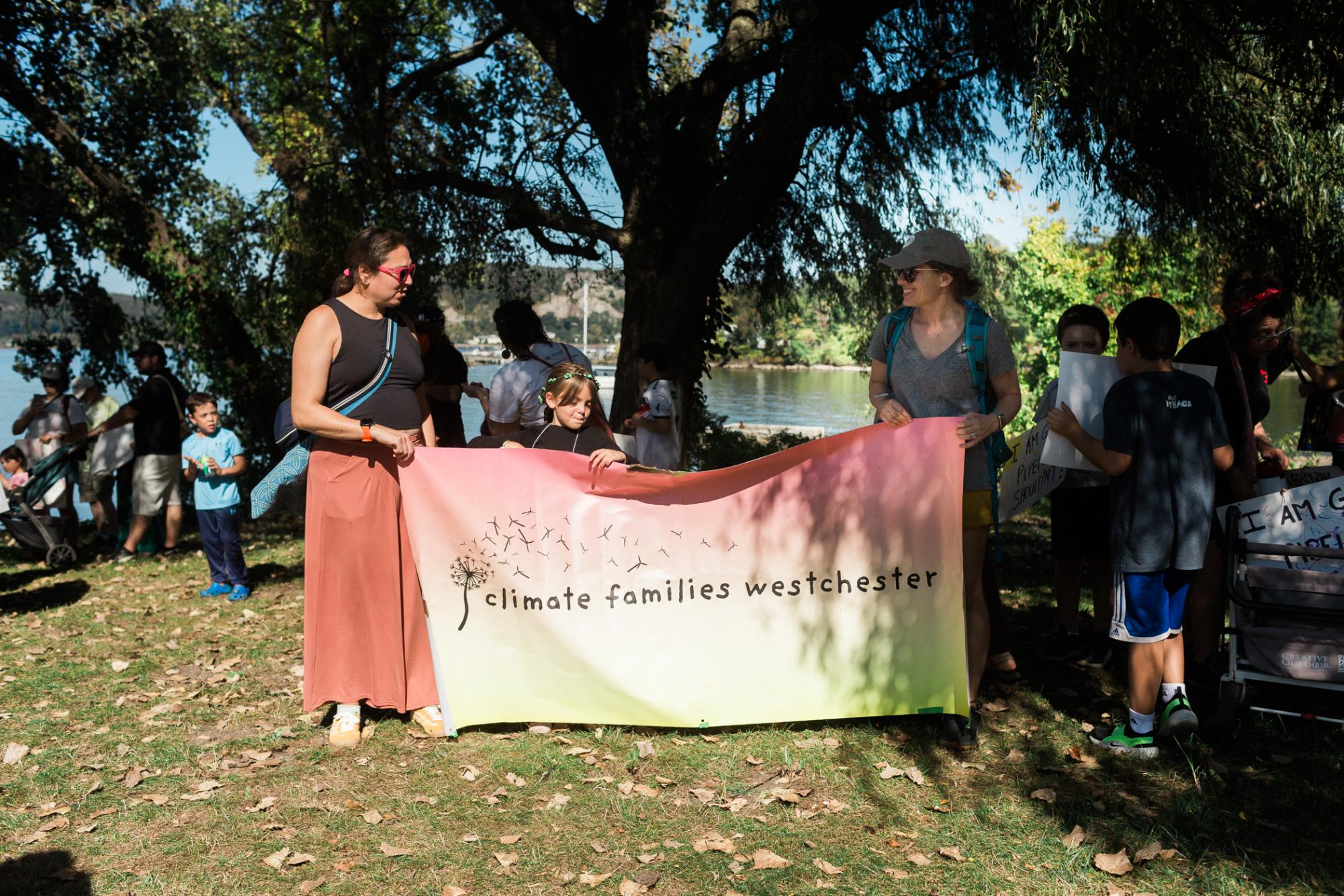 More than 100 anti-fracking protesters gathered Oct. 4 at the Peekskill waterfront to state their case