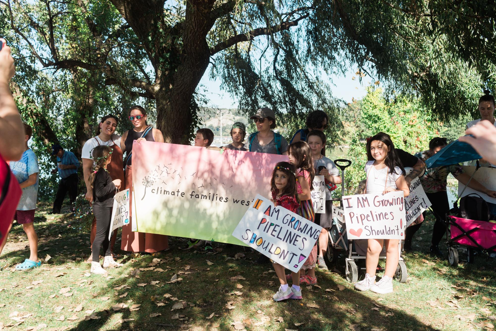 More than 100 anti-fracking protesters gathered Oct. 4 at the Peekskill waterfront to state their case