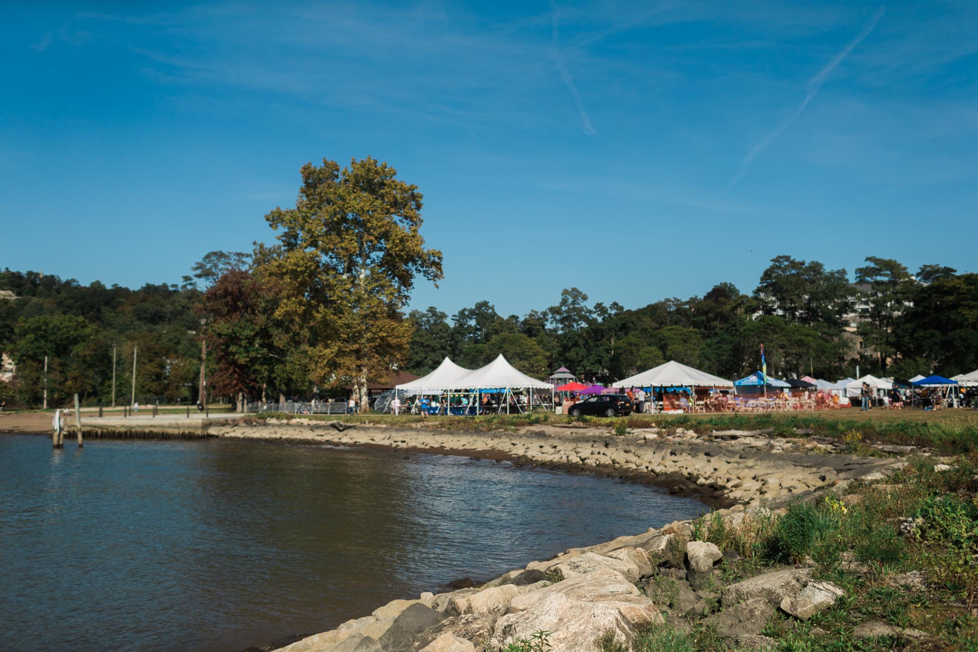 More than 100 anti-fracking protesters gathered Oct. 4 at the Peekskill waterfront to state their case