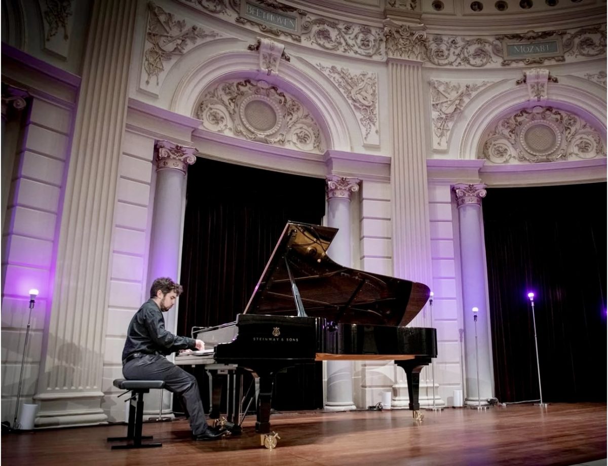 Pianist Bryan Ojeda Chevres performing during a concert at the Concertgebouw in Amsterdam in 2022. (Piano at Noon)