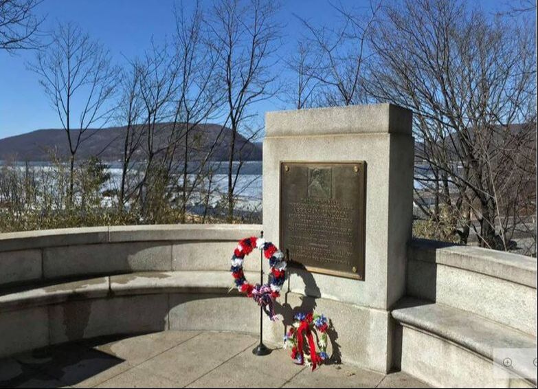 The Lincoln Exedra, a semicircular stone structure, will be honored with the placement of a commemorative wreath during the centennial ceremony. (Lincoln Society in Peekskill)
