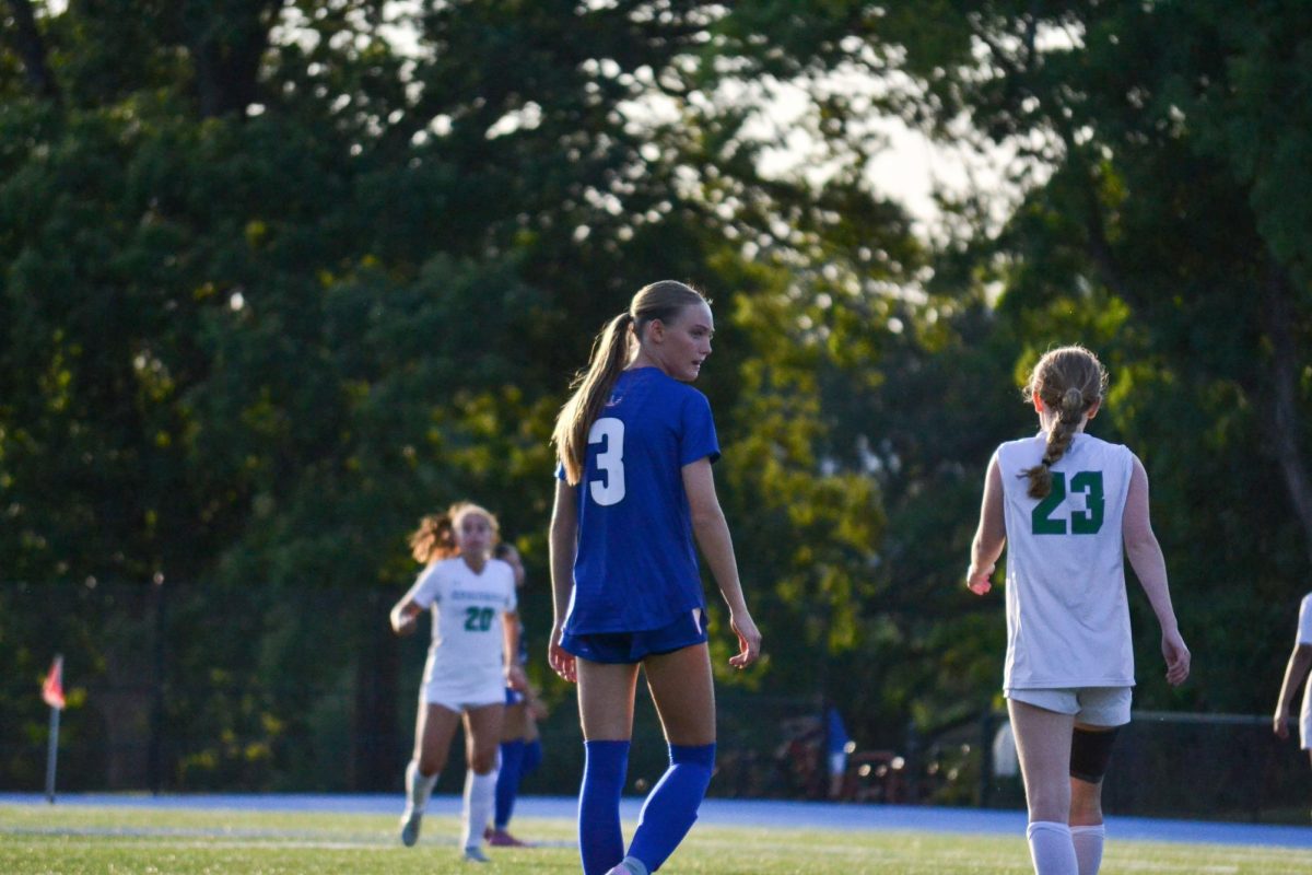 Hen Hud’s Kinsley Steinhiser (#3) against Irvington in September 2025