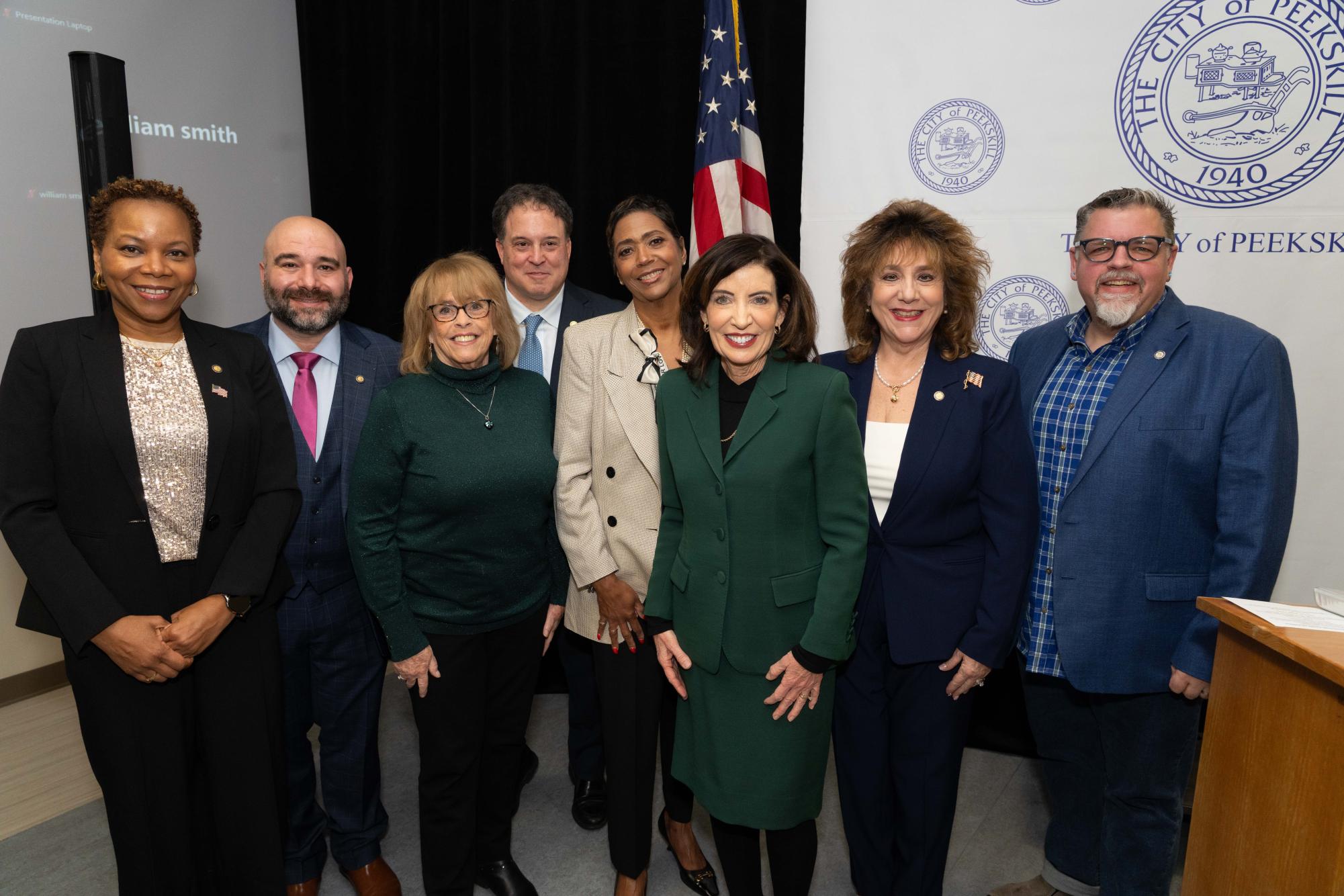 Governor praises mayor, who cites her administration's accomplishments and calls for citizens 'to get involved'