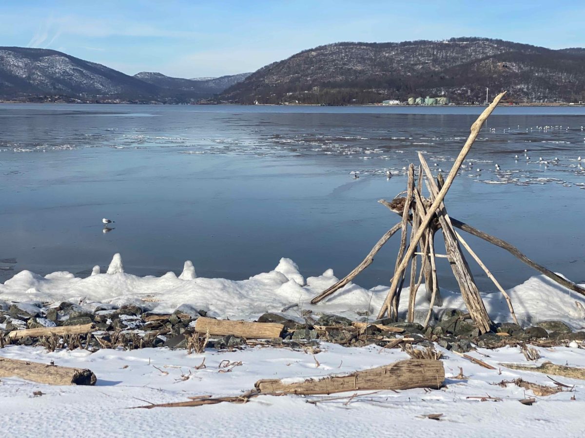 A idyllic winter scene at Peekskill's riverfront. 