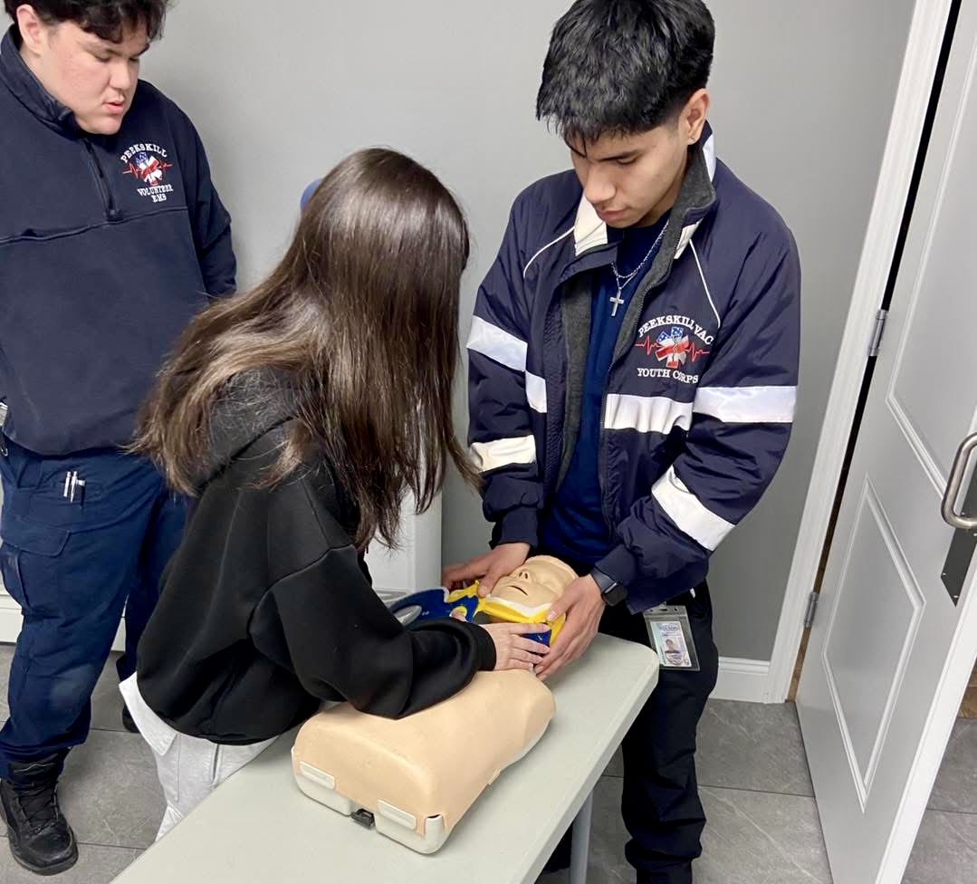 Participants during a basic CPR training session in Peekskill. (Peekskill Community Volunteer Ambulance Corps)