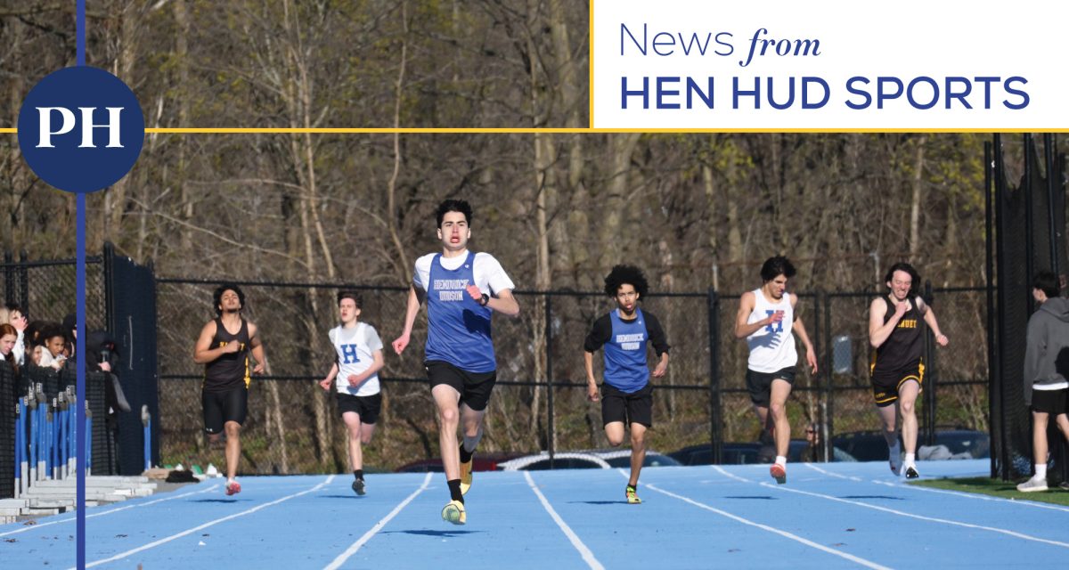 Action from a Hen Hud track meet on April 7. 