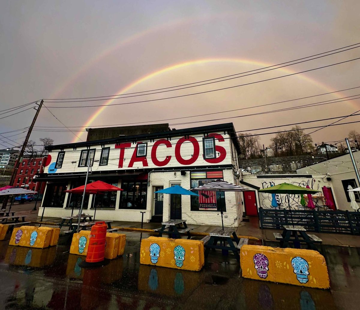 A rainbow announces the imminent opening of Taco Station on Monday, April 13. 