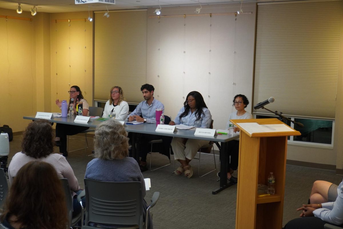 Hen Hud Board of Education candidates (from left) Antoinette Pio, Amelia Silverman, Daniel Saleem, Tomica Dietrich, Devys Rivera.