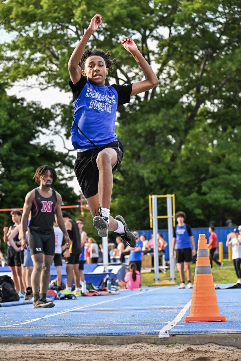 Long jump action from the Section 1 Class B Championships on May 27. 