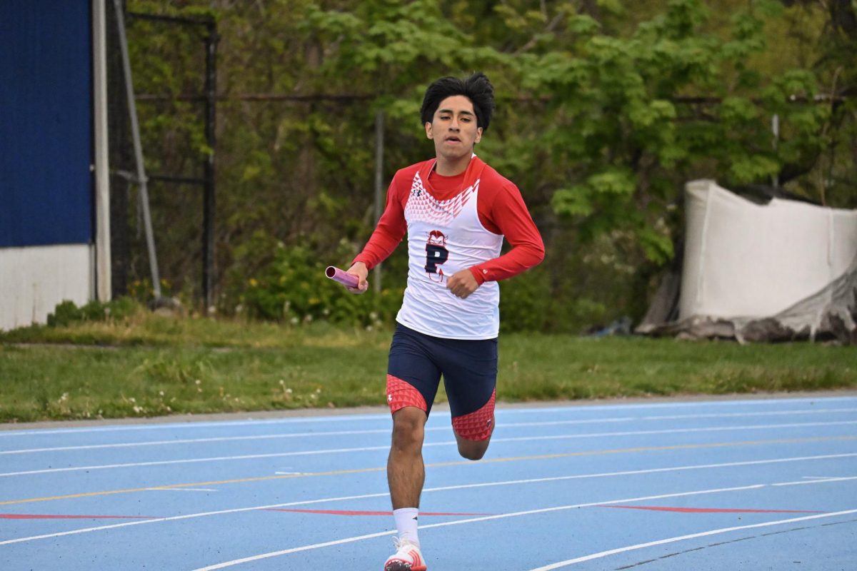 Justin Vizhnay competing for Peekskill at the Section 1 League G Championships. 