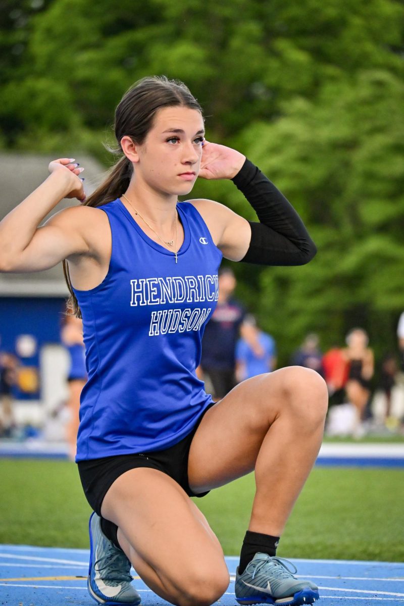 Hen Hud’s Sophia Savatgy prepares for a sprint event in May 2026. 